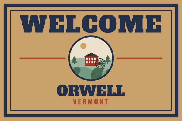 Orwell Welcome Doormat artwork detail
