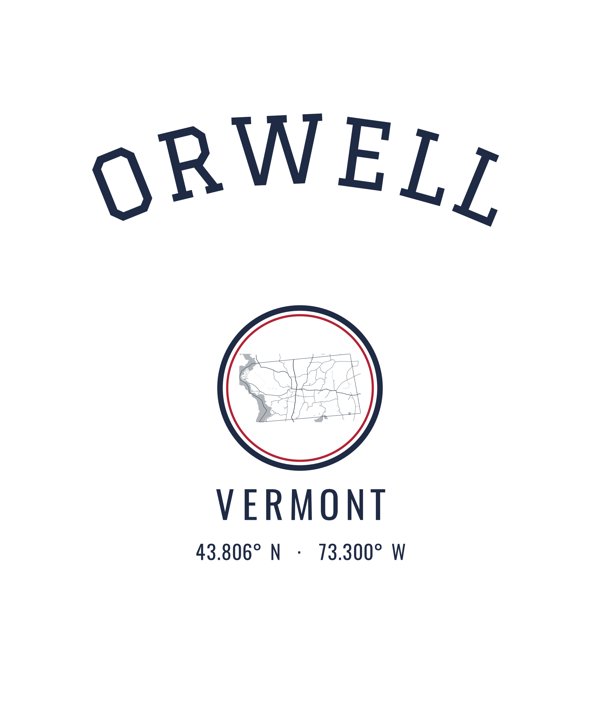 Orwell Hometown Ornament artwork detail