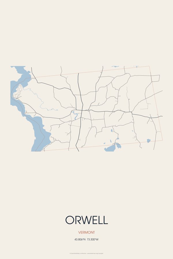 Orwell Street Map Poster · Linen artwork detail