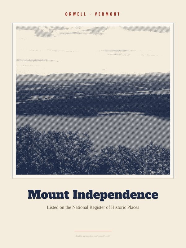 Orwell Mount Independence Landmark Print artwork detail
