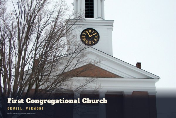 Orwell First Congregational Church Postcard artwork detail