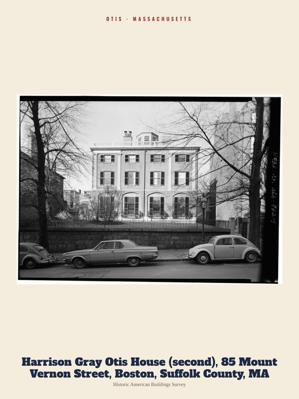Otis Harrison Gray Otis House (second), 85 Mount Vernon Street, Boston, Suffolk County, MA Archive Print artwork detail