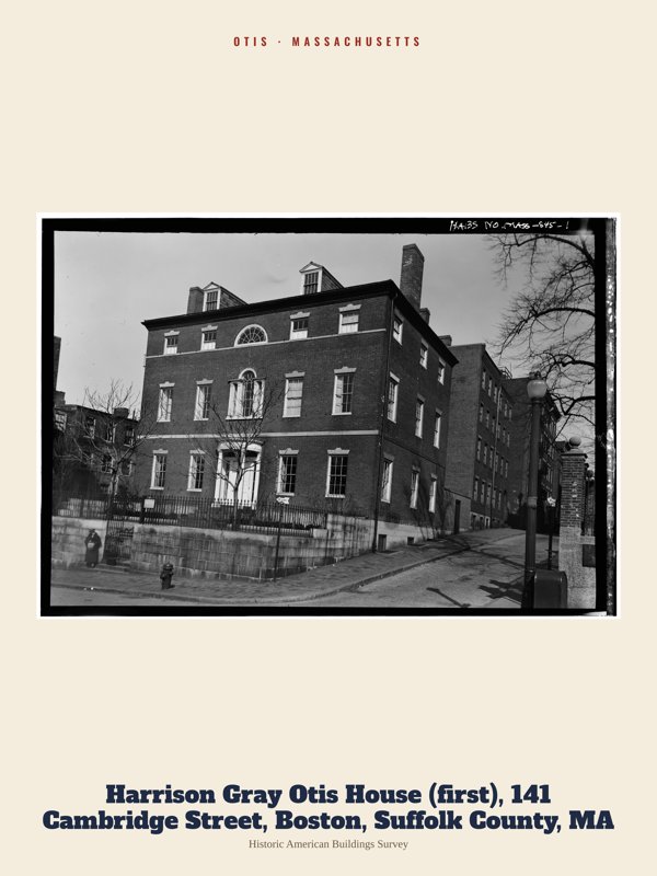 Otis Harrison Gray Otis House (first), 141 Cambridge Street, Boston, Suffolk County, MA Archive Print artwork detail