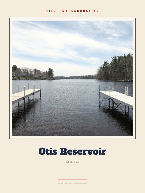 Otis Otis Reservoir Landmark Print artwork detail