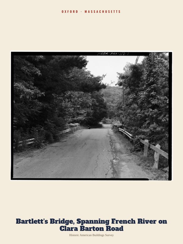 Oxford Bartlett's Bridge, Spanning French River on Clara Barton Road Archive Print artwork detail