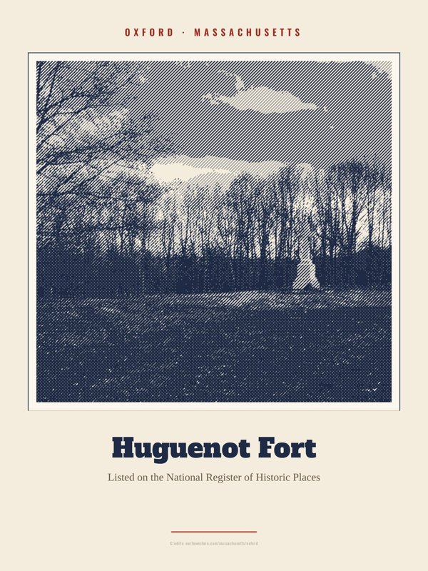 Oxford Huguenot Fort Landmark Print artwork detail