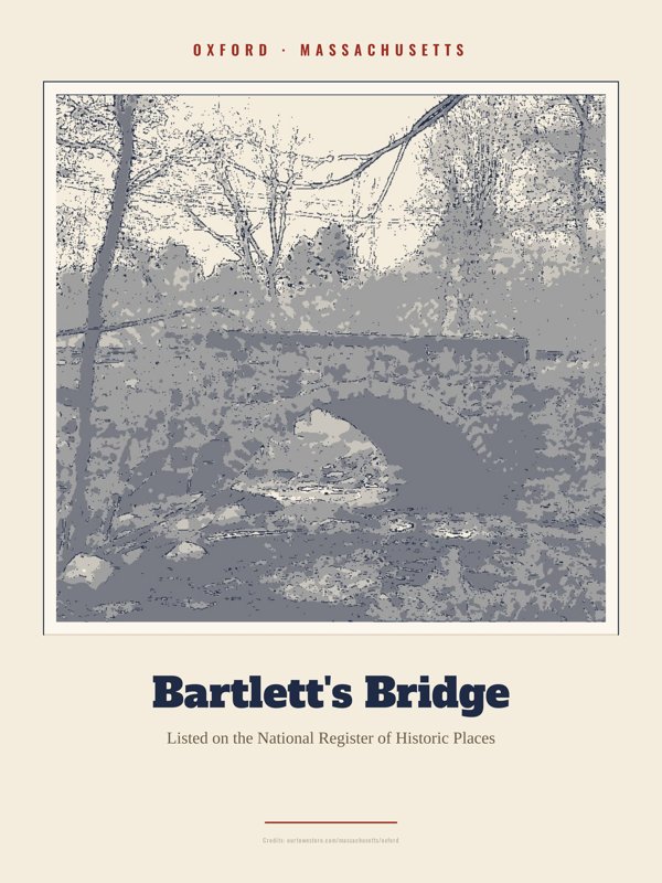 Oxford Bartlett's Bridge Landmark Print artwork detail