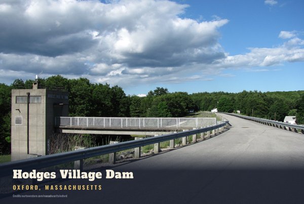 Oxford Hodges Village Dam Postcard artwork detail