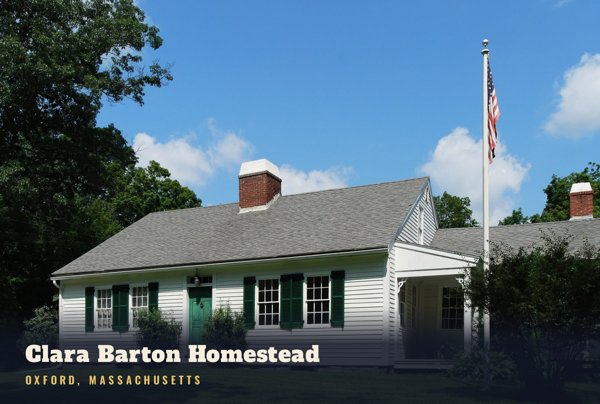 Oxford Clara Barton Homestead Postcard artwork detail