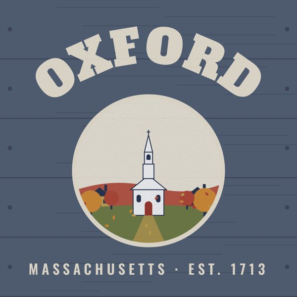 Oxford Hometown Wood Sign artwork detail