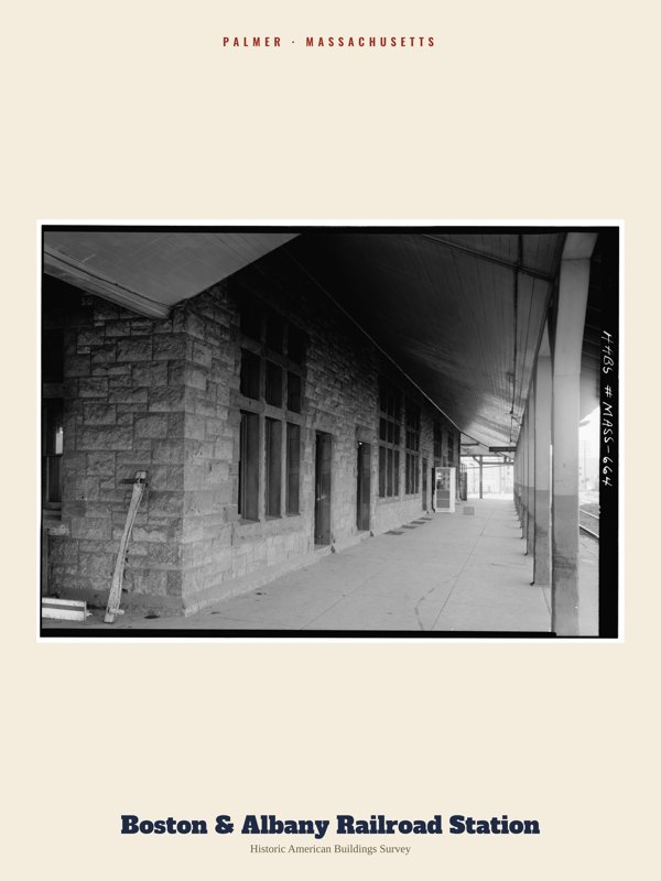 Palmer Boston & Albany Railroad Station Archive Print artwork detail