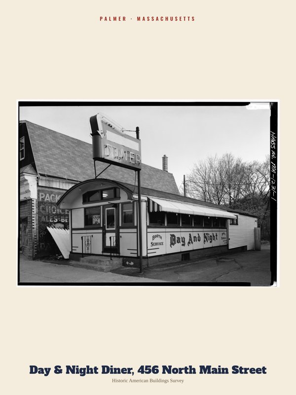 Palmer Day & Night Diner, 456 North Main Street Archive Print artwork detail