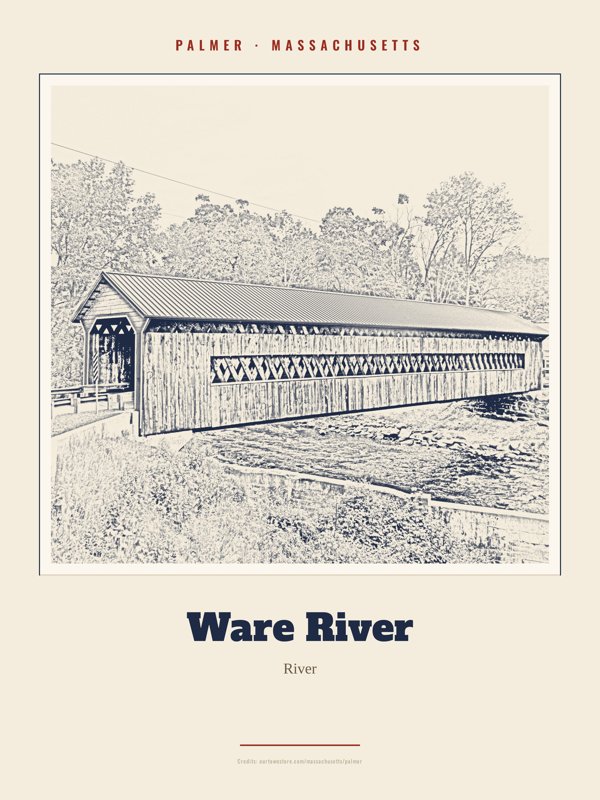 Palmer Ware River Landmark Print artwork detail