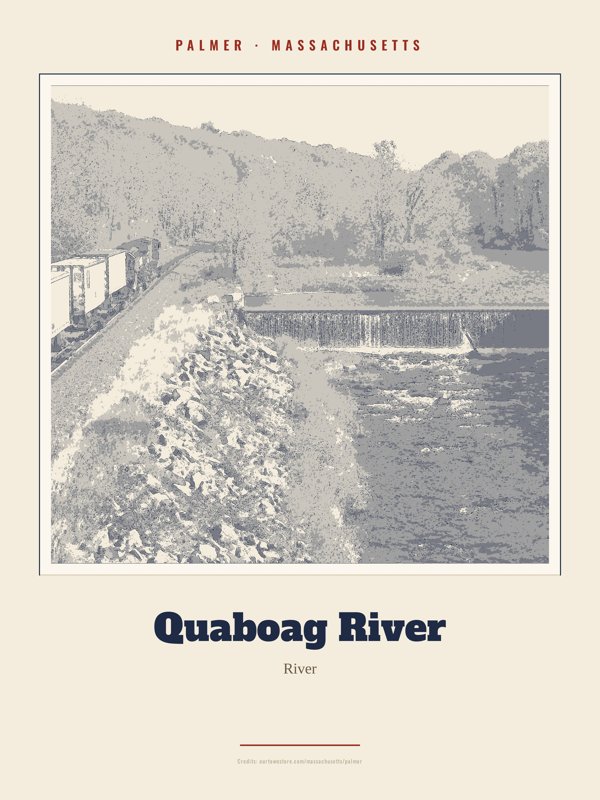 Palmer Quaboag River Landmark Print artwork detail