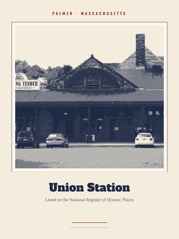 Palmer Union Station Landmark Print artwork detail
