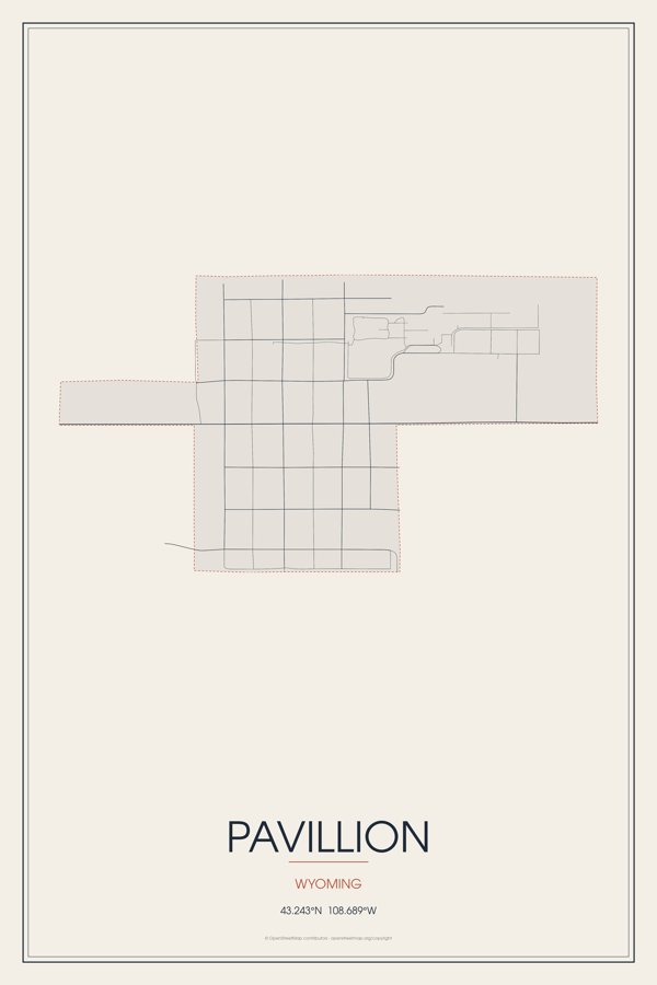 Pavillion Street Map Poster · Linen artwork detail