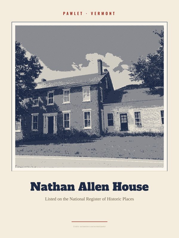 Pawlet Nathan Allen House Landmark Print artwork detail