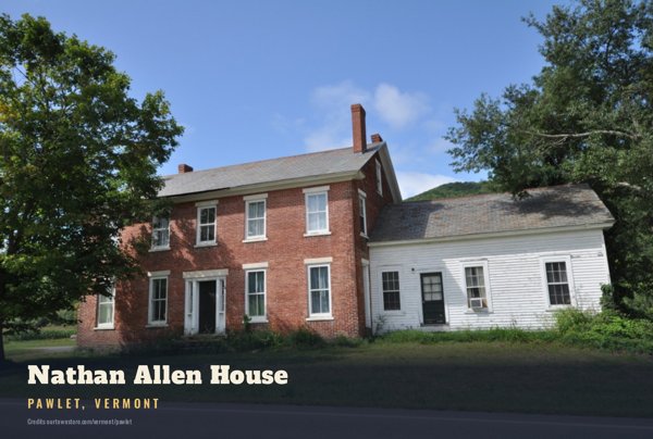 Pawlet Nathan Allen House Postcard artwork detail