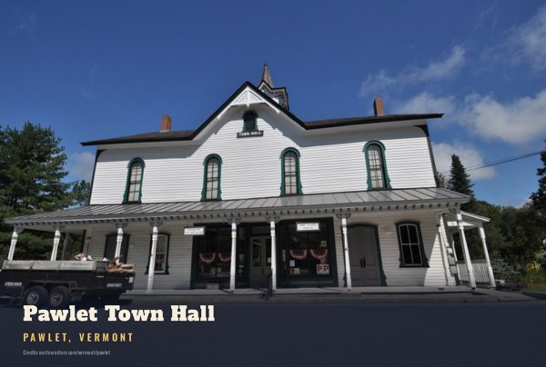 Pawlet Pawlet Town Hall Postcard artwork detail