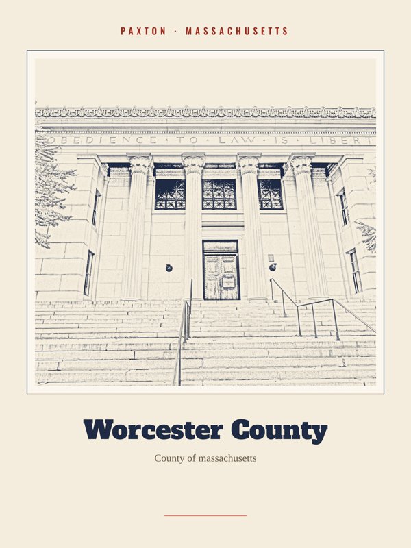 Paxton Worcester County Landmark Print artwork detail