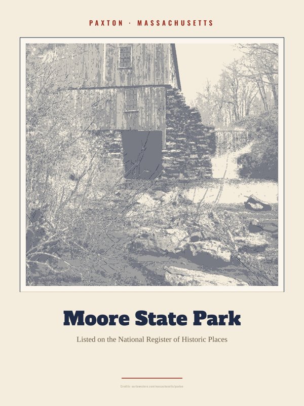 Paxton Moore State Park Landmark Print artwork detail
