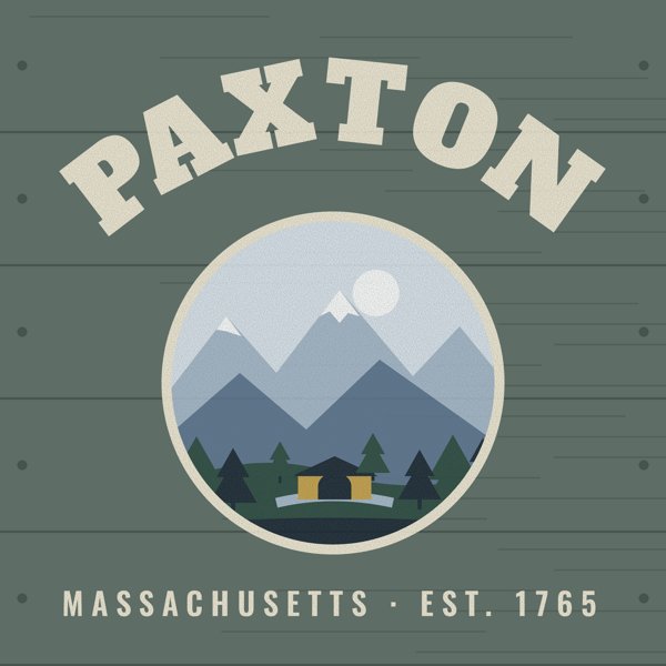 Paxton Hometown Wood Sign artwork detail