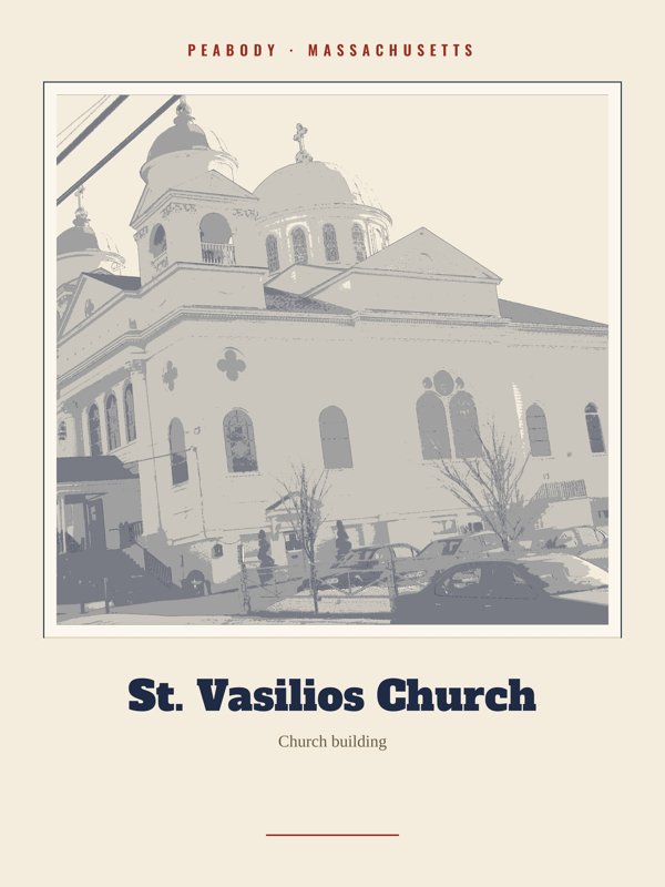 Peabody St. Vasilios Church Landmark Print artwork detail