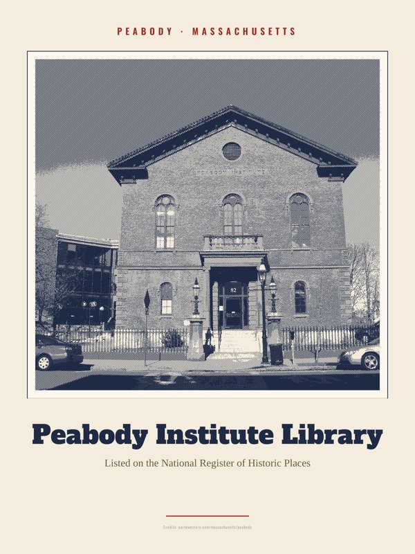 Peabody Peabody Institute Library Landmark Print artwork detail