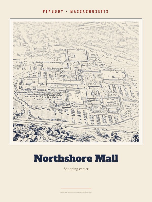 Peabody Northshore Mall Landmark Print artwork detail