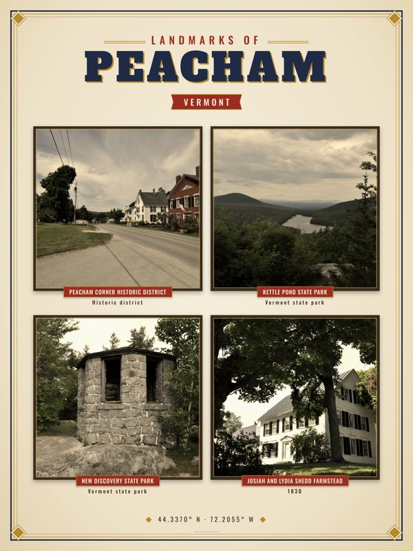Peacham Landmarks Photo Poster artwork detail