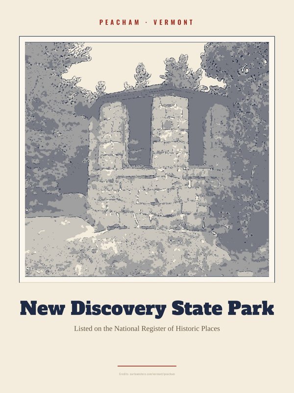 Peacham New Discovery State Park Landmark Print artwork detail