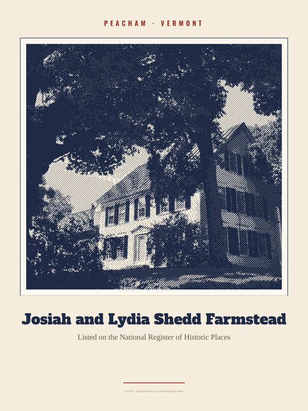 Peacham Josiah and Lydia Shedd Farmstead Landmark Print artwork detail