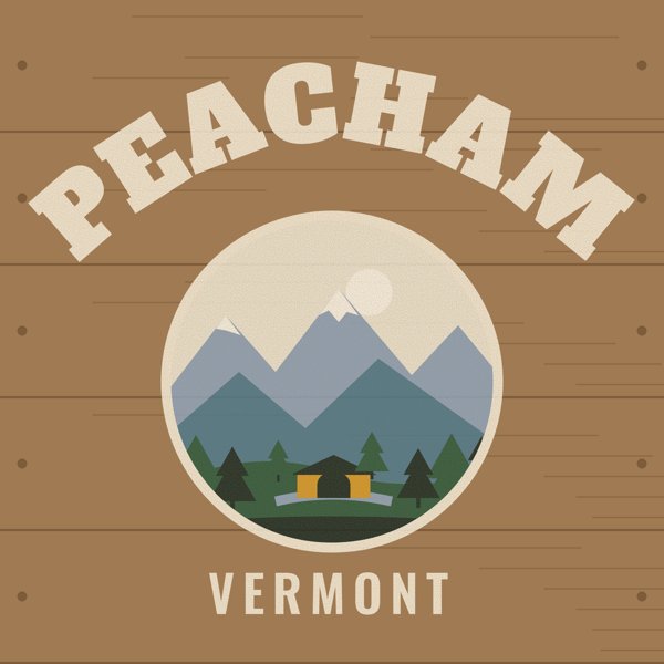 Peacham Hometown Wood Sign artwork detail