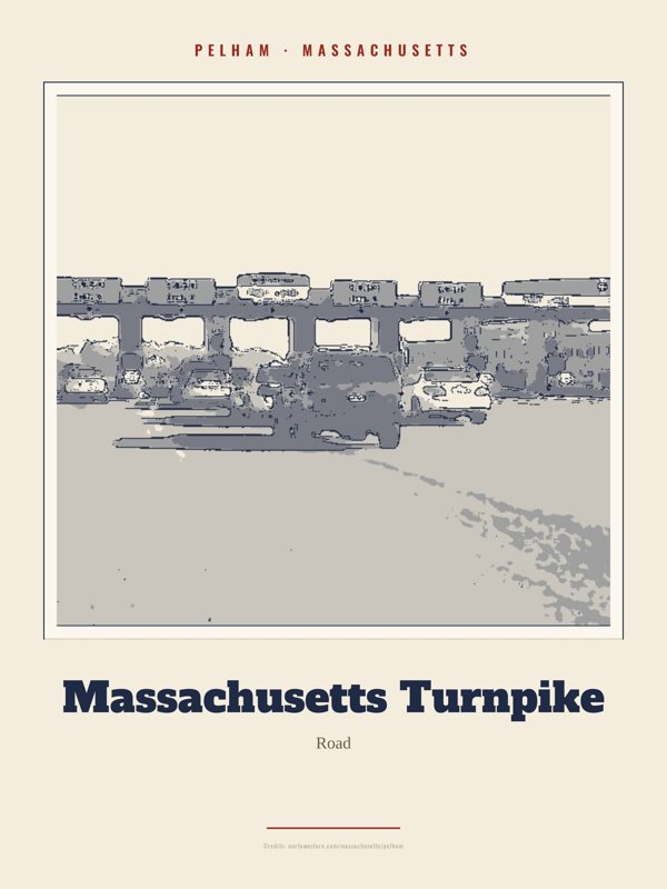 Pelham Massachusetts Turnpike Landmark Print artwork detail