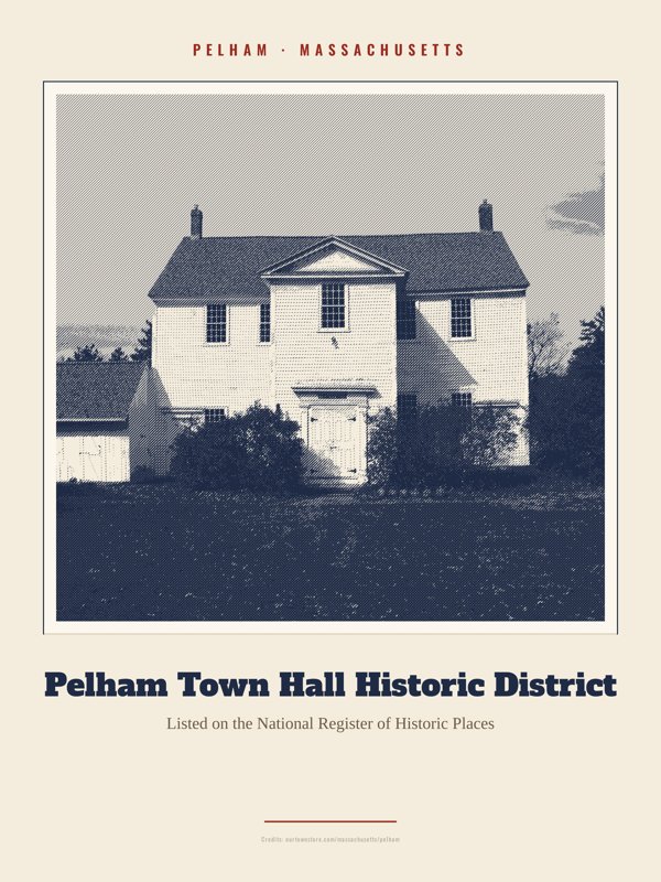 Pelham Pelham Town Hall Historic District Landmark Print artwork detail