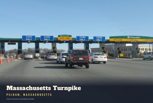 Pelham Massachusetts Turnpike Postcard artwork detail