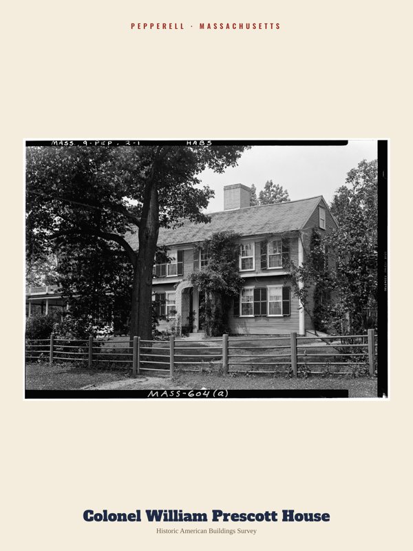 Pepperell Colonel William Prescott House Archive Print artwork detail