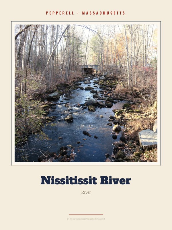 Pepperell Nissitissit River Landmark Print artwork detail