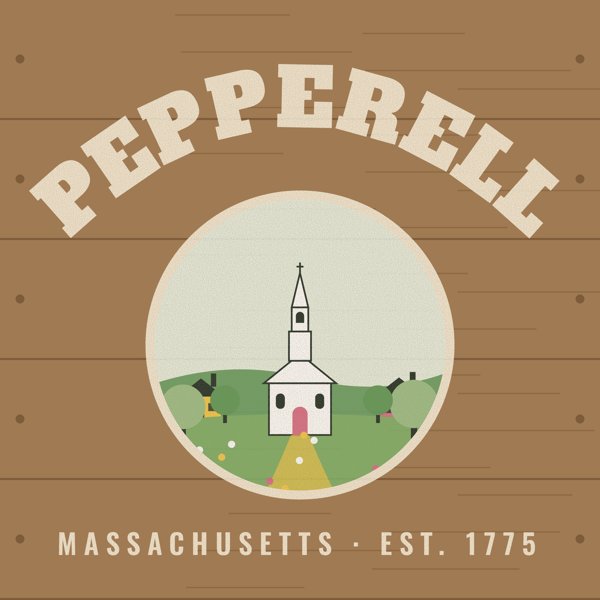 Pepperell Hometown Wood Sign artwork detail