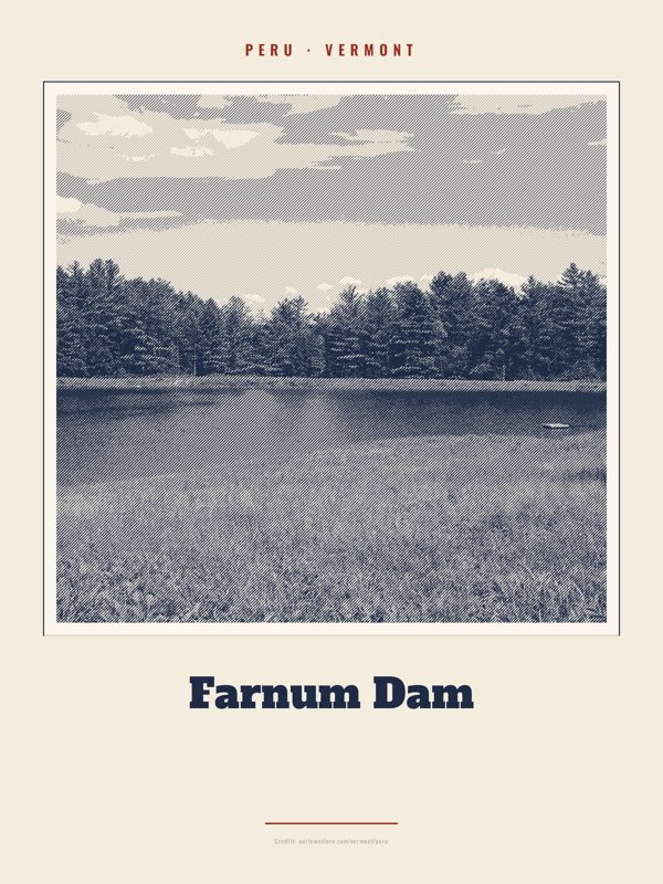Peru Farnum Dam Landmark Print artwork detail