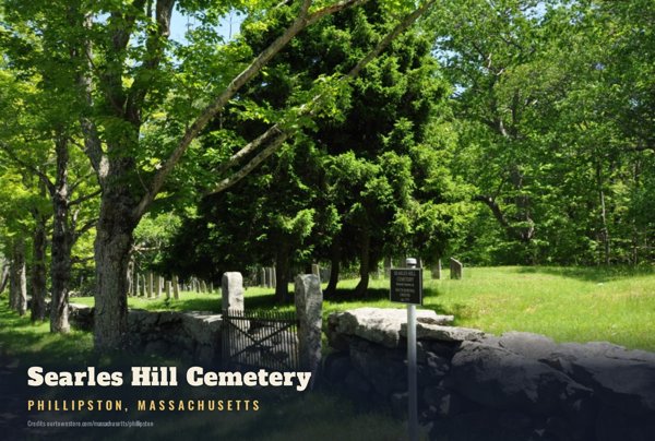Phillipston Searles Hill Cemetery Postcard artwork detail