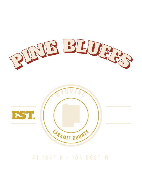 Pine Bluffs Est. Tee artwork detail