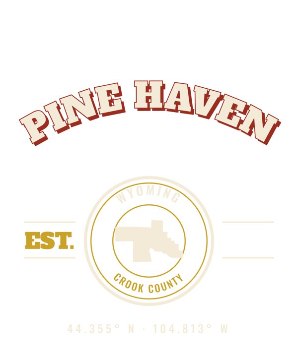 Pine Haven Varsity Crewneck artwork detail