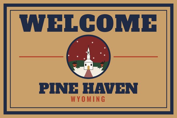 Pine Haven Welcome Doormat artwork detail