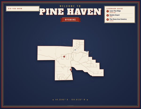 Pine Haven Map Placemat artwork detail