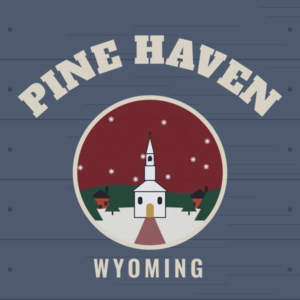 Pine Haven Hometown Wood Sign artwork detail