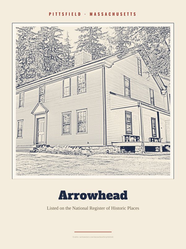 Pittsfield Arrowhead Landmark Print artwork detail