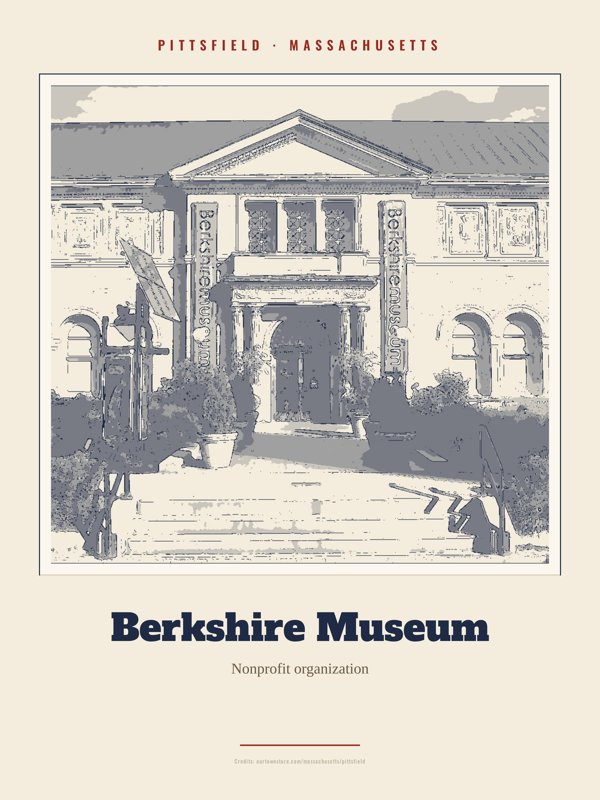 Pittsfield Berkshire Museum Landmark Print artwork detail