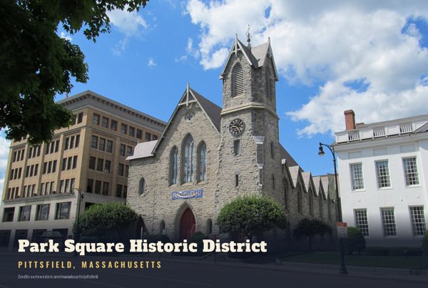 Pittsfield Park Square Historic District Postcard artwork detail