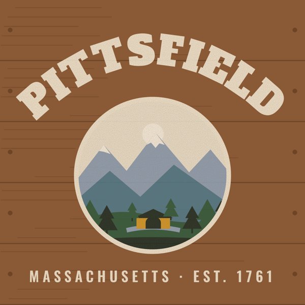 Pittsfield Hometown Wood Sign artwork detail